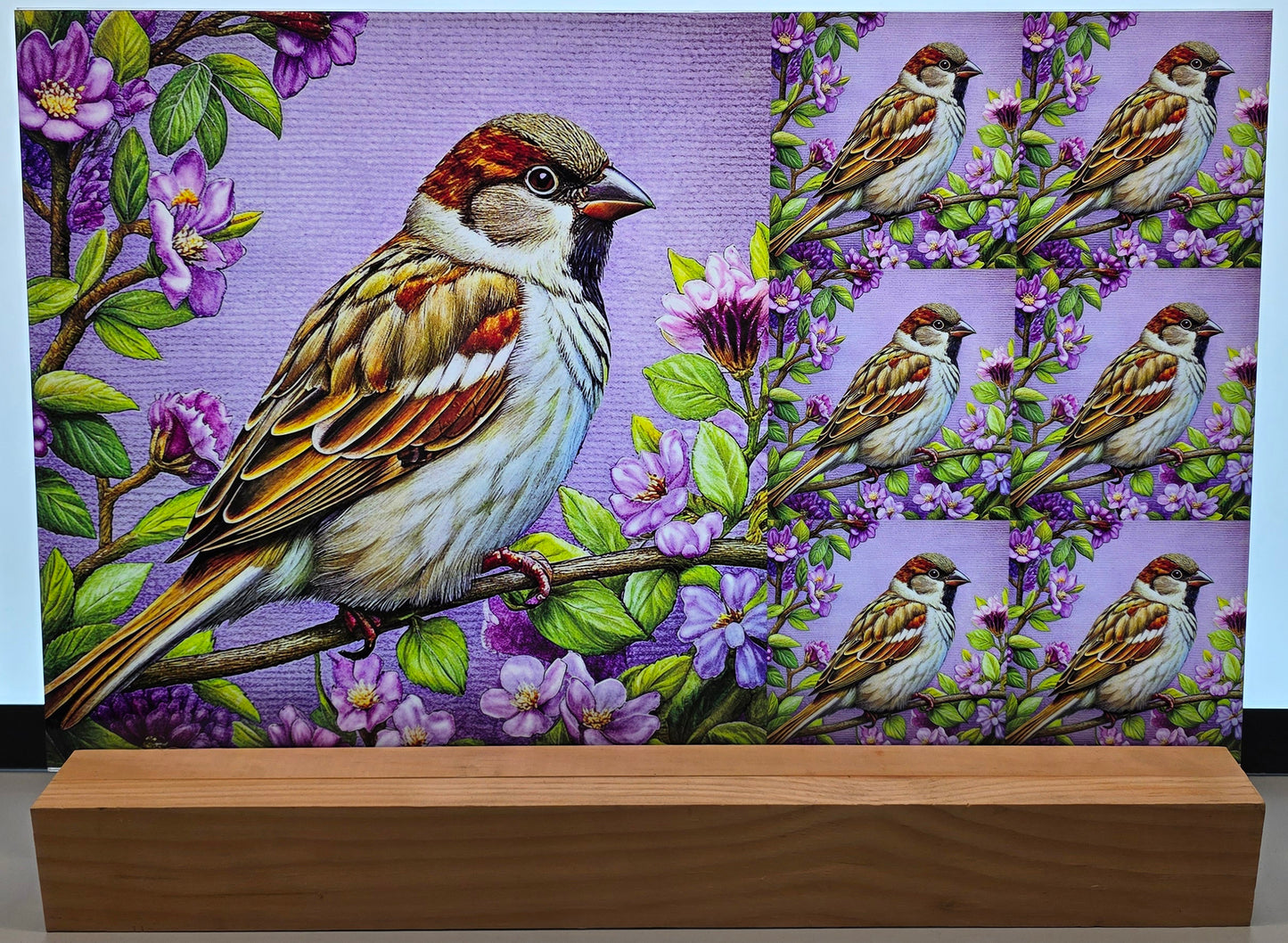 DecoCraft - Scenic Tiles Series - Sparrow in Bloom