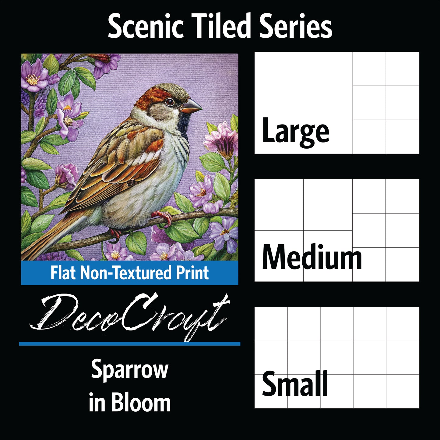 DecoCraft - Scenic Tiles Series - Sparrow in Bloom