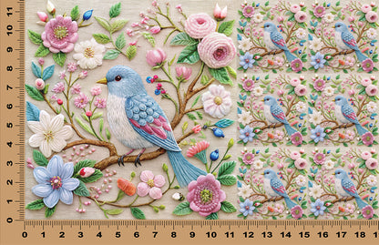 DecoCraft - Scenic Tiles Series - Bluebird Garden