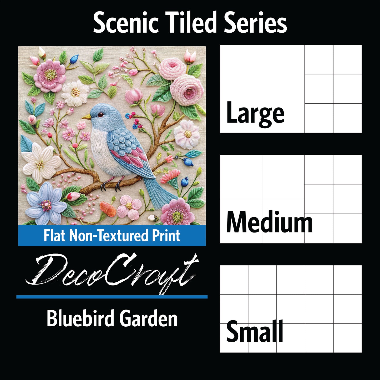 DecoCraft - Scenic Tiles Series - Bluebird Garden