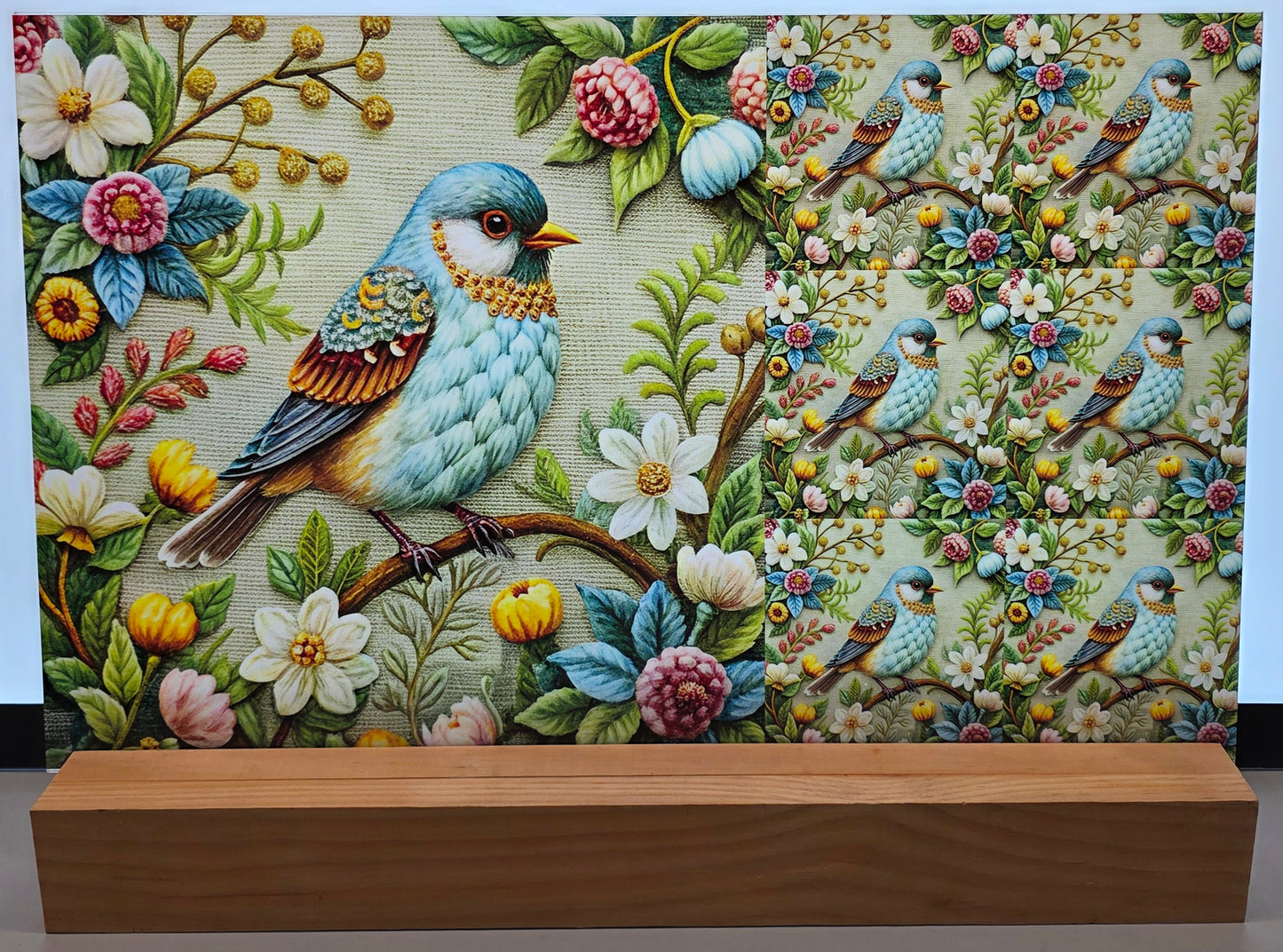 DecoCraft - Scenic Tiles Series - Heirloom Garden Finch