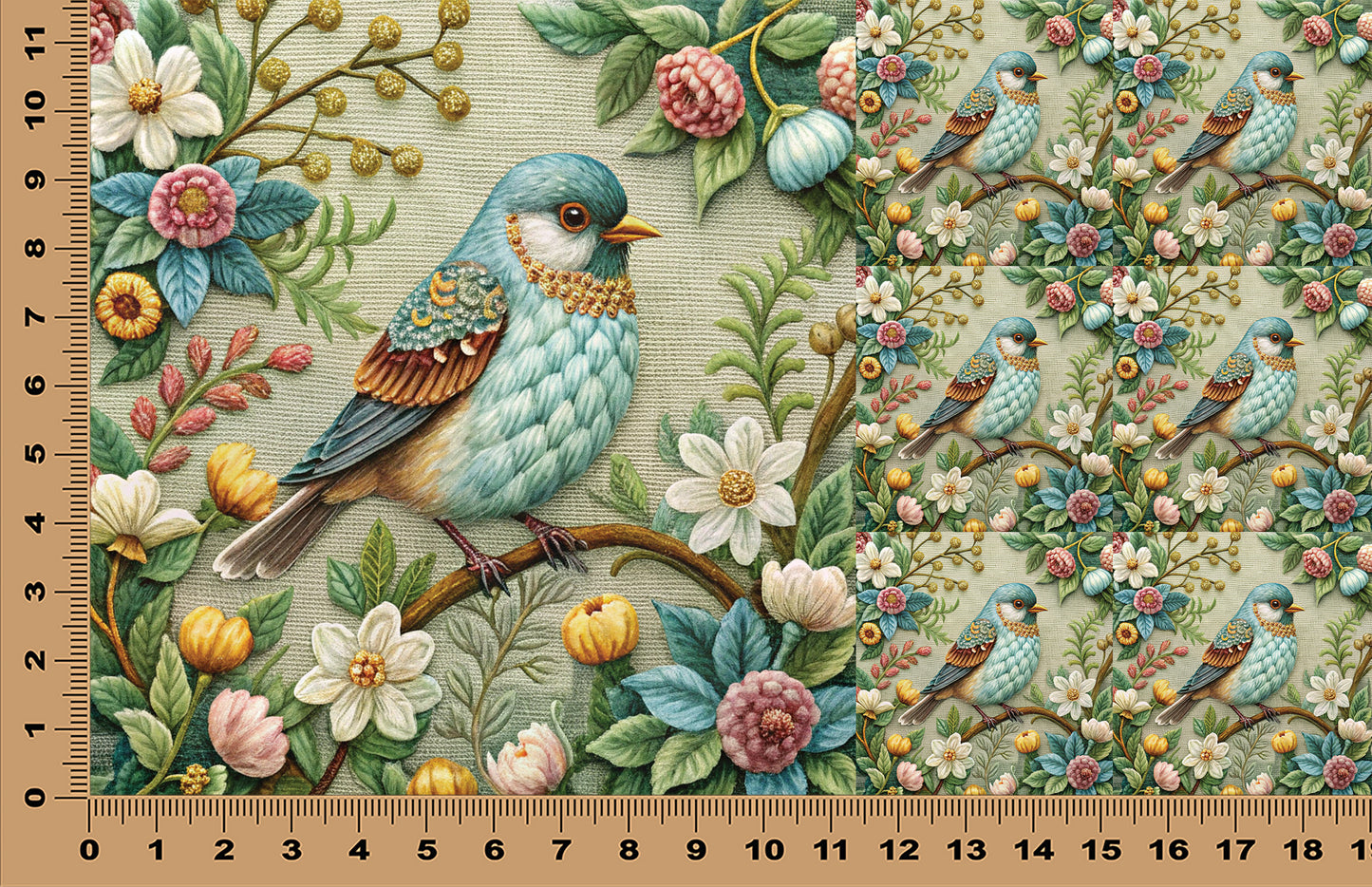 DecoCraft - Scenic Tiles Series - Heirloom Garden Finch