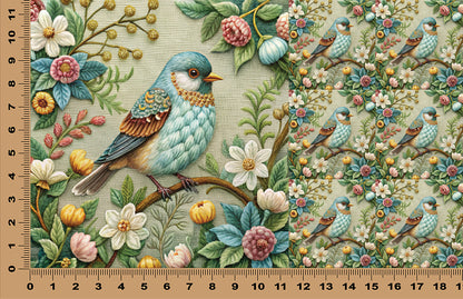 DecoCraft - Scenic Tiles Series - Heirloom Garden Finch