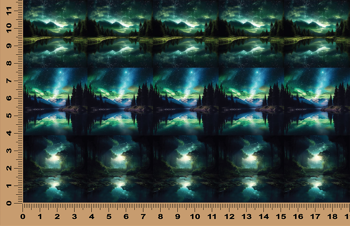 DecoCraft - Scenic Tiles Series - Aurora Night Landscape