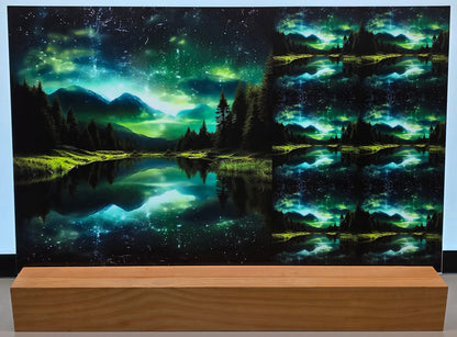 DecoCraft - Scenic Tiles Series - Aurora Lake Reflections