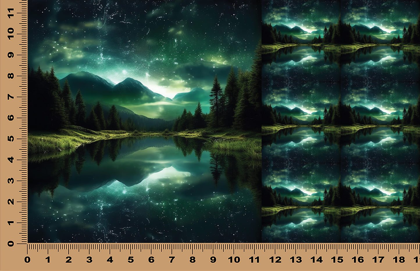 DecoCraft - Scenic Tiles Series - Aurora Lake Reflections