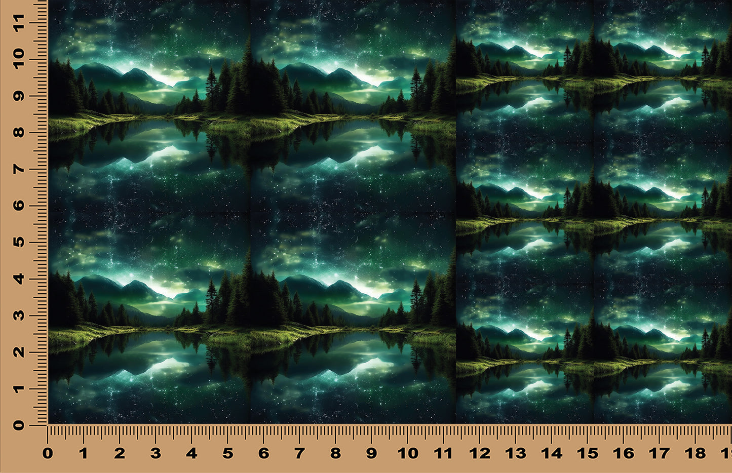 DecoCraft - Scenic Tiles Series - Aurora Lake Reflections