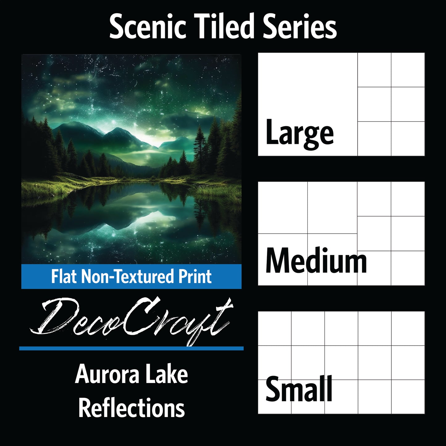DecoCraft - Scenic Tiles Series - Aurora Lake Reflections