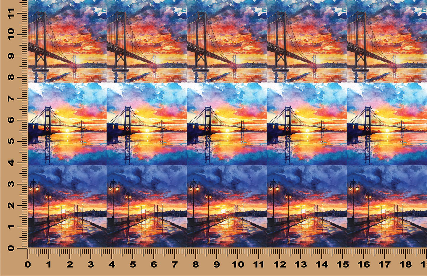 DecoCraft - Scenic Tiles Series - Sunset Bridge Landscapes