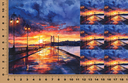 DecoCraft - Scenic Tiles Series - Twilight Bridge Walk