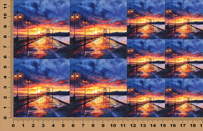 DecoCraft - Scenic Tiles Series - Twilight Bridge Walk