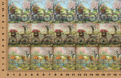 DecoCraft - Scenic Tiles Series - Bicycle Blooms