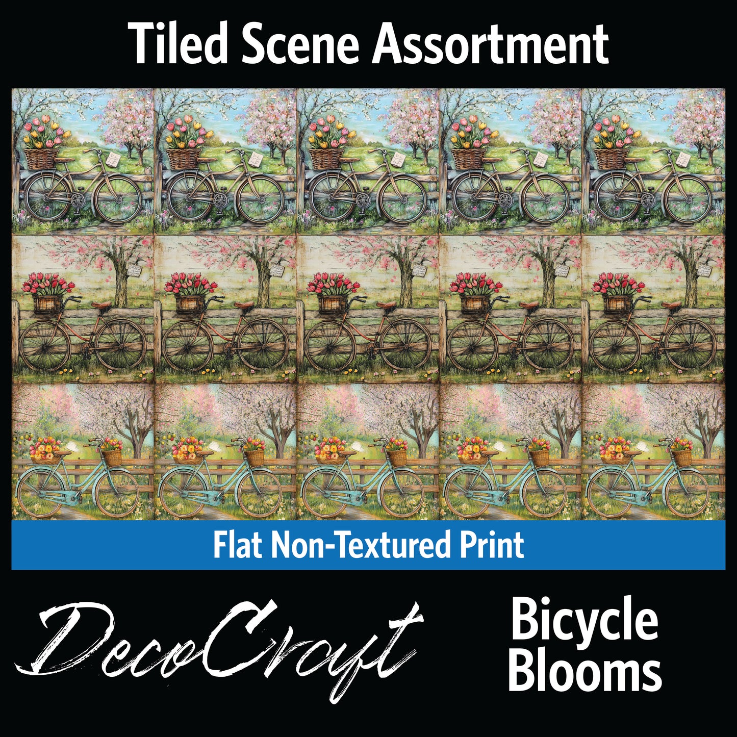 DecoCraft - Scenic Tiles Series - Bicycle Blooms