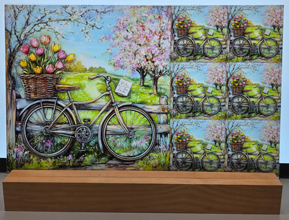 DecoCraft - Scenic Tiles Series - Blossom Lane Bicycle