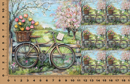 DecoCraft - Scenic Tiles Series - Blossom Lane Bicycle