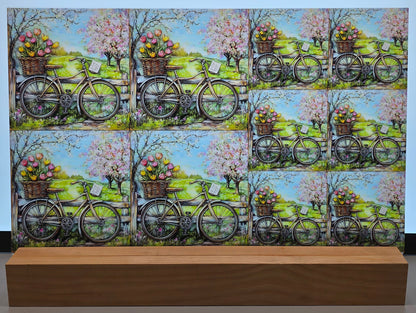 DecoCraft - Scenic Tiles Series - Blossom Lane Bicycle