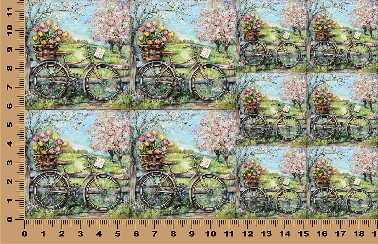 DecoCraft - Scenic Tiles Series - Blossom Lane Bicycle
