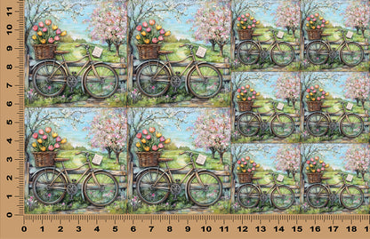 DecoCraft - Scenic Tiles Series - Blossom Lane Bicycle