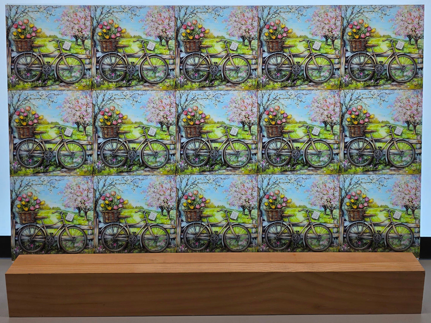 DecoCraft - Scenic Tiles Series - Blossom Lane Bicycle