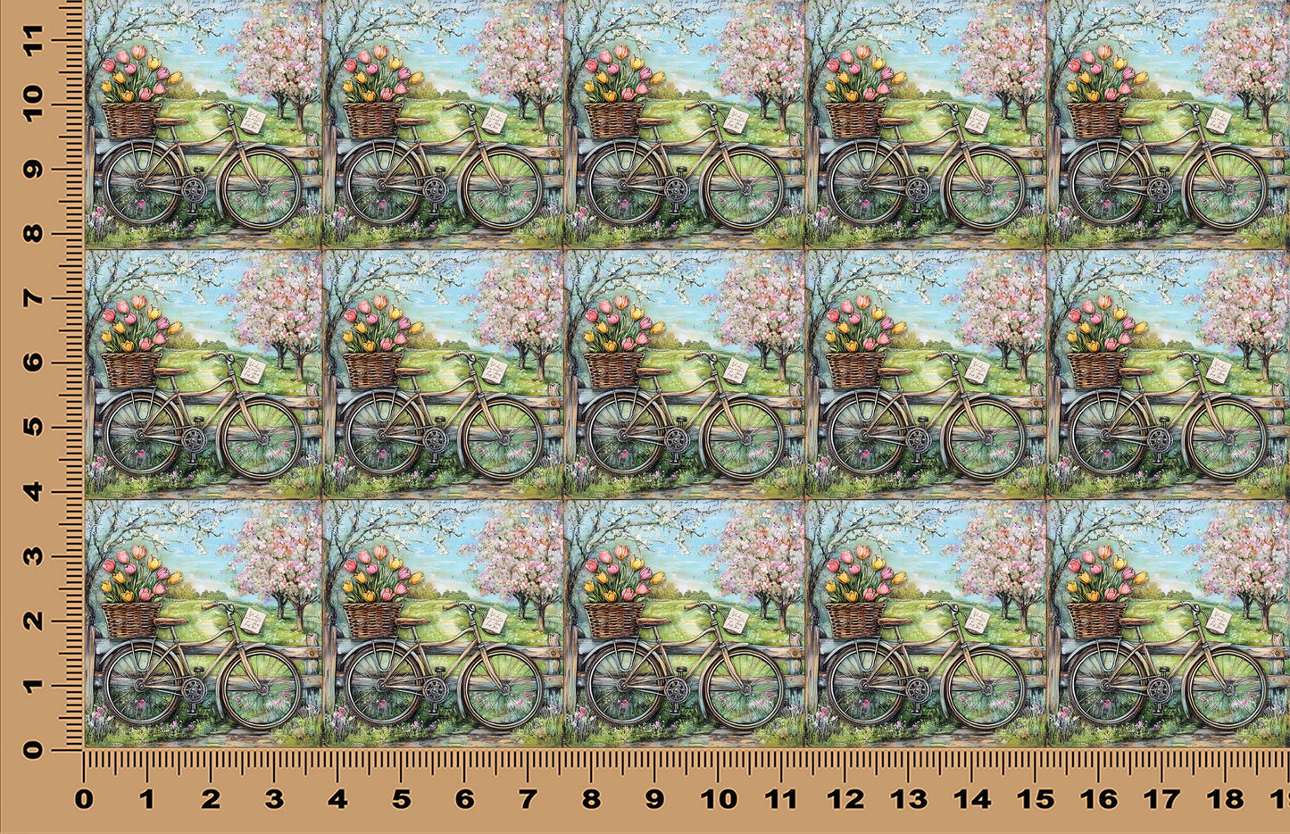 DecoCraft - Scenic Tiles Series - Blossom Lane Bicycle