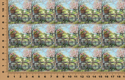 DecoCraft - Scenic Tiles Series - Blossom Lane Bicycle