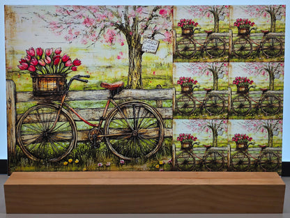 DecoCraft - Scenic Tiles Series - Tulips by the Old Fence