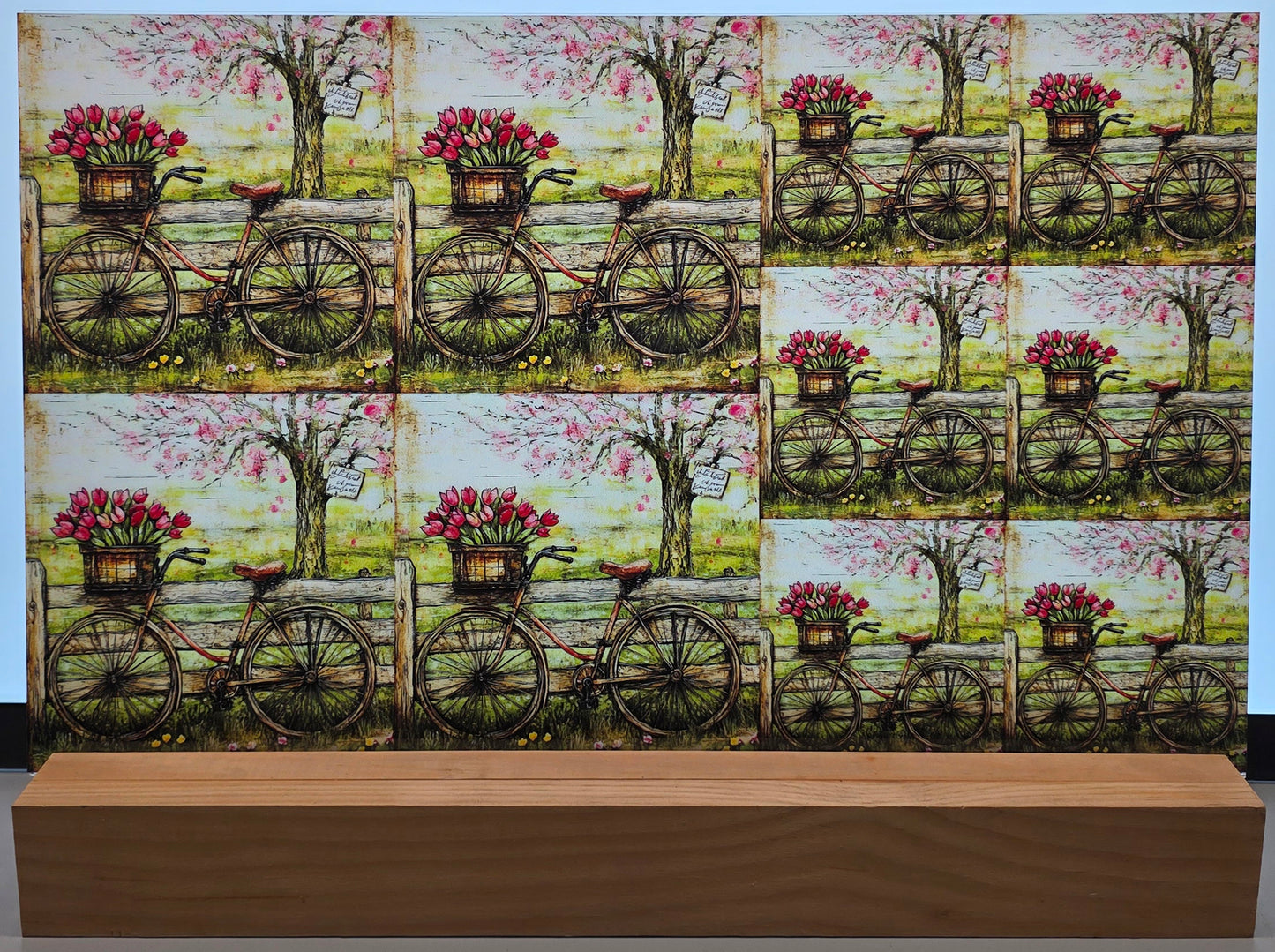 DecoCraft - Scenic Tiles Series - Tulips by the Old Fence