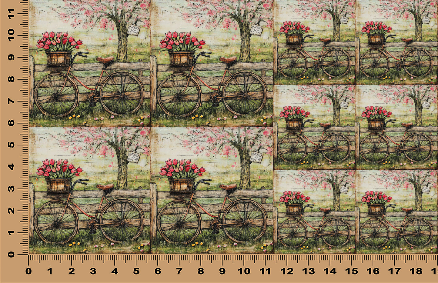 DecoCraft - Scenic Tiles Series - Tulips by the Old Fence