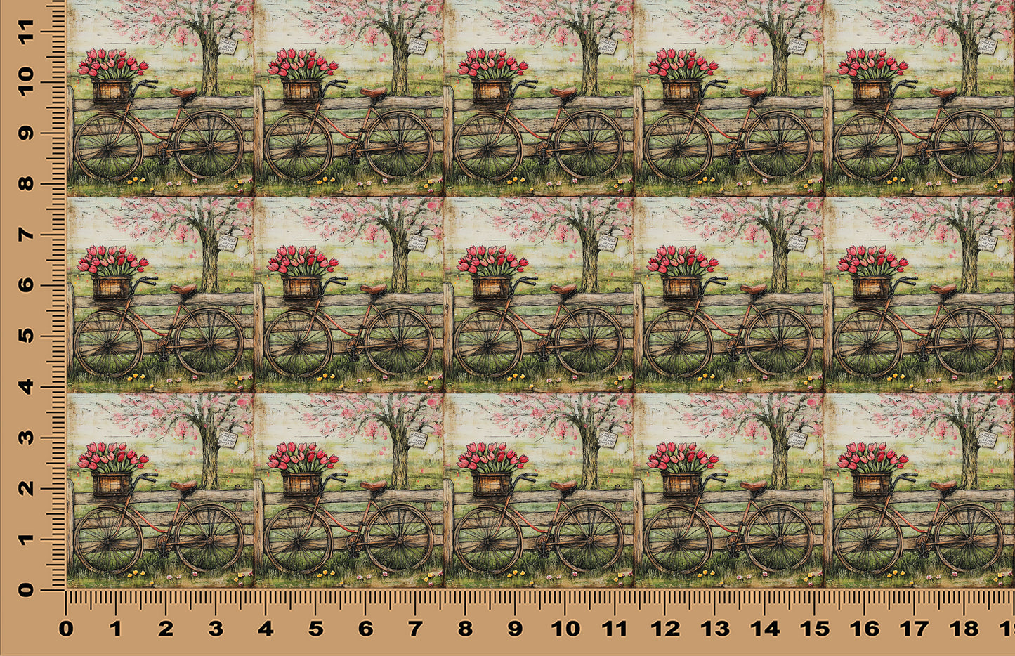DecoCraft - Scenic Tiles Series - Tulips by the Old Fence