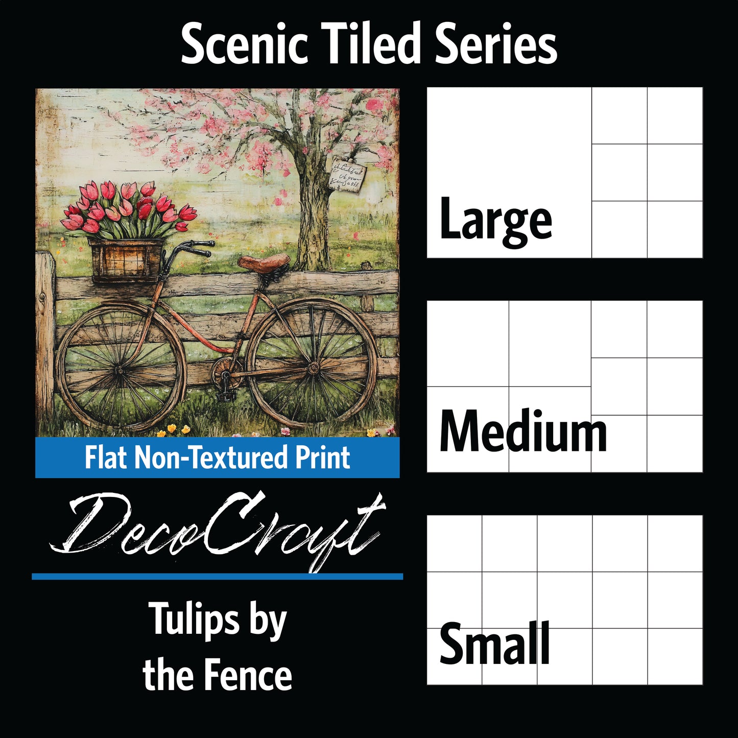 DecoCraft - Scenic Tiles Series - Tulips by the Old Fence