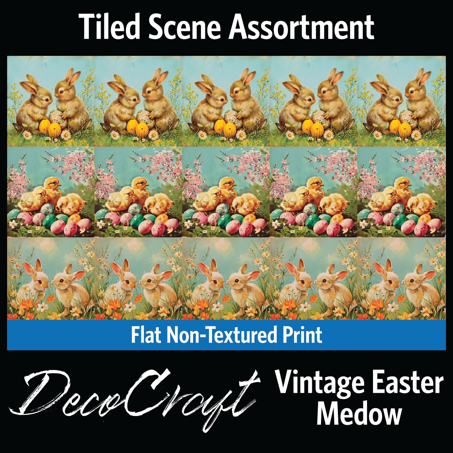 DecoCraft - Scenic Tiles Series - Vintage Easter Meadow