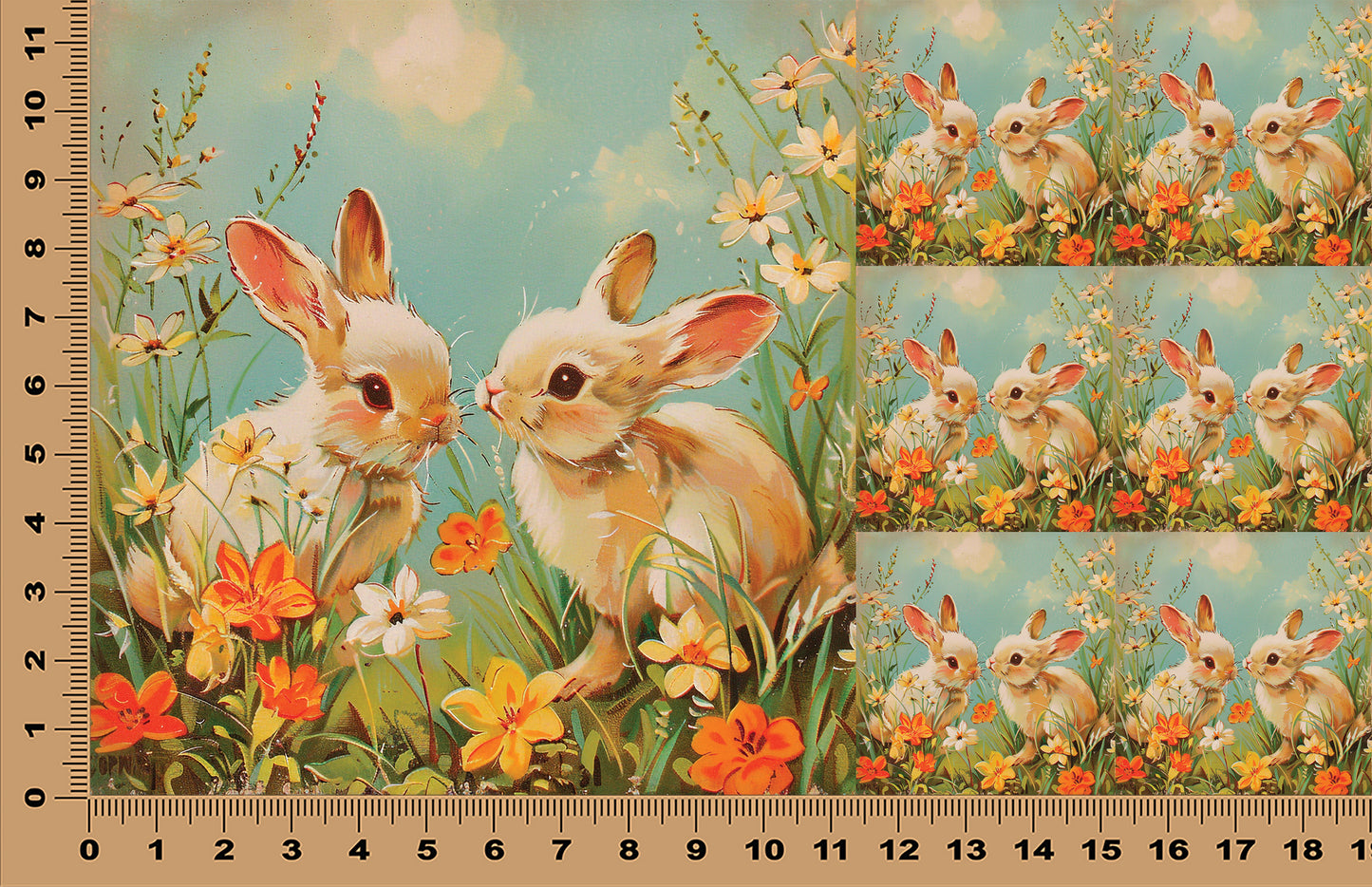 DecoCraft - Scenic Tiles Series - Meadow Bunny