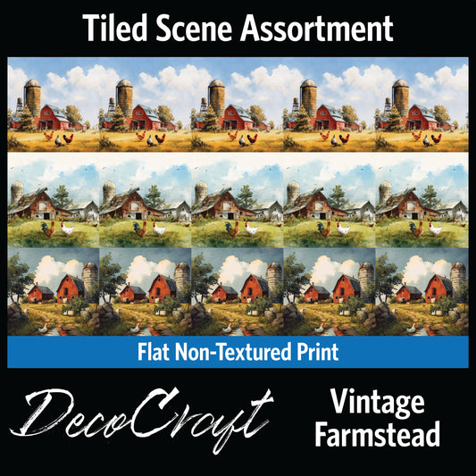DecoCraft - Scenic Tiles Series - Watercolor Vintage Farmstead