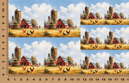 DecoCraft - Scenic Tiles Series - Sunlit Barnyard Morning