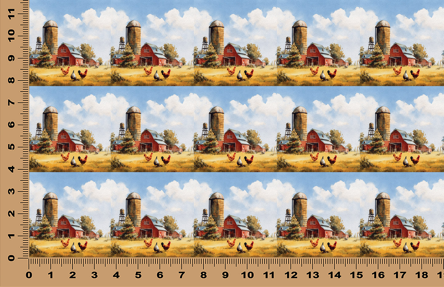 DecoCraft - Scenic Tiles Series - Sunlit Barnyard Morning