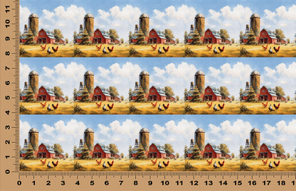 DecoCraft - Scenic Tiles Series - Sunlit Barnyard Morning