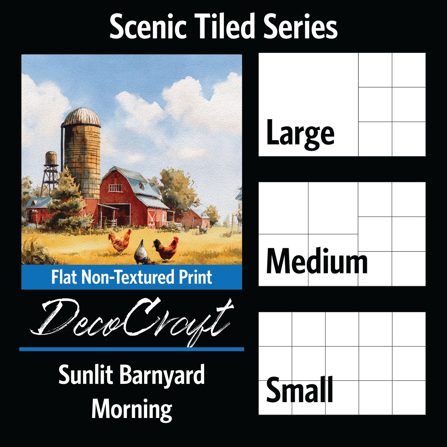 DecoCraft - Scenic Tiles Series - Sunlit Barnyard Morning