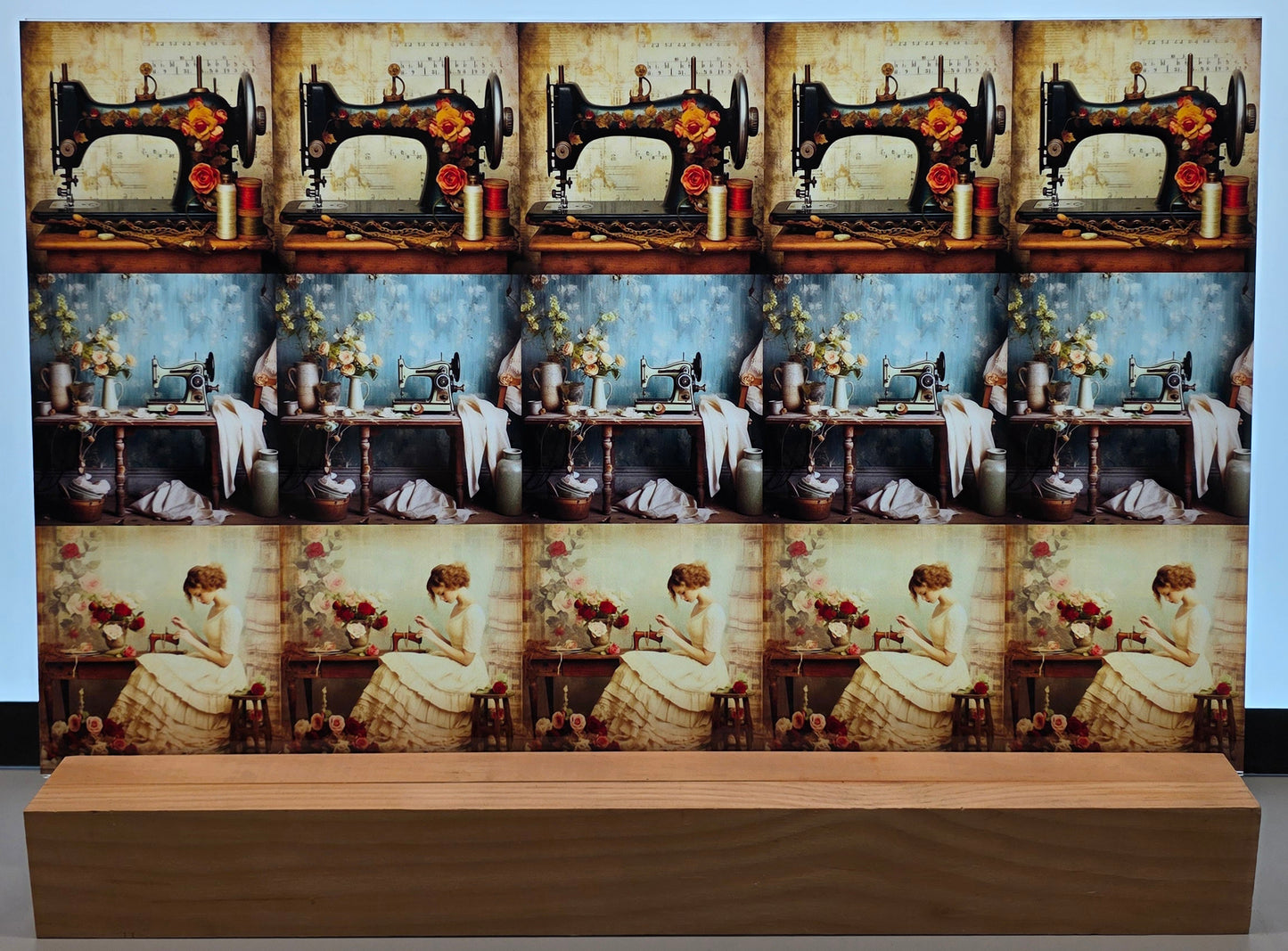 DecoCraft - Scenic Tiles Series - Timeless Threads - Vintage Sewing Trio