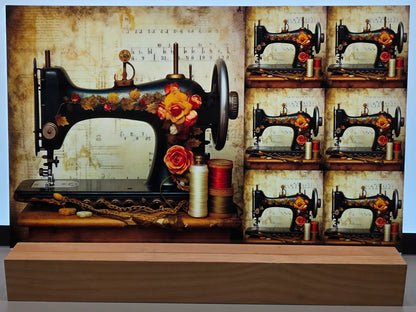 DecoCraft - Scenic Tiles Series - Rose Sewing Machine