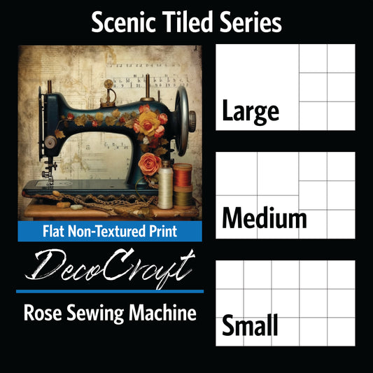 DecoCraft - Scenic Tiles Series - Rose Sewing Machine