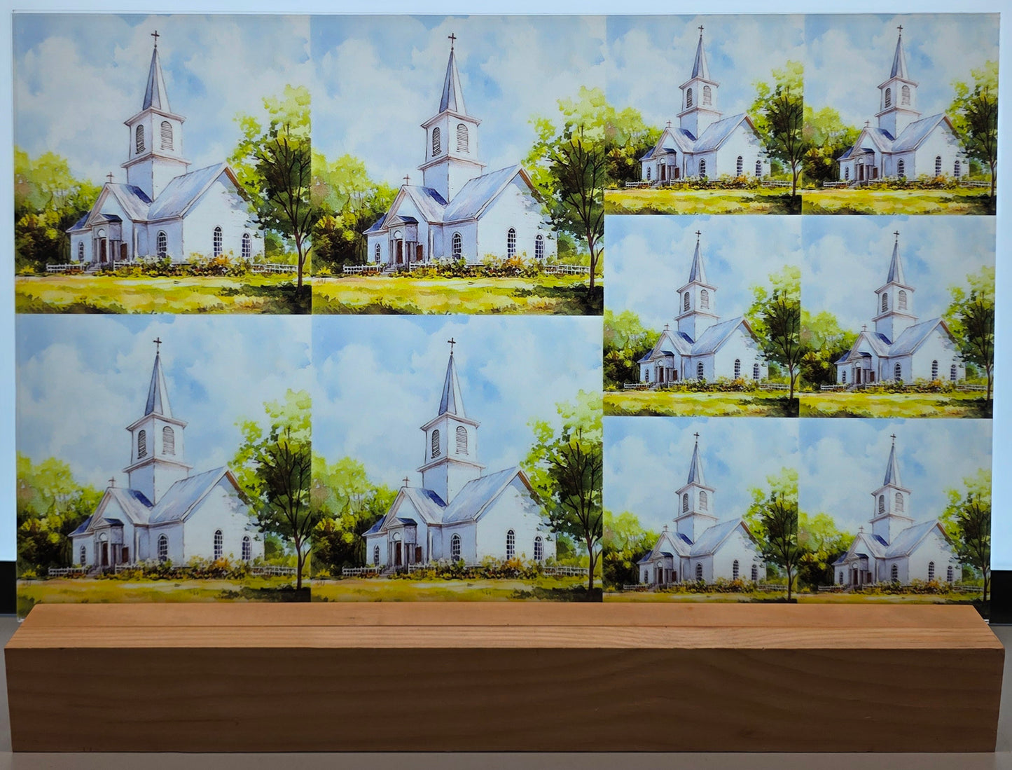 DecoCraft - Scenic Tiles Series - Little White Country Church