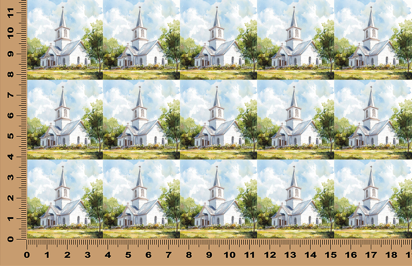 DecoCraft - Scenic Tiles Series - Little White Country Church