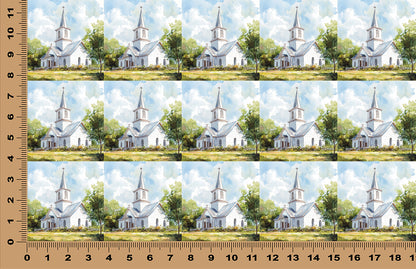 DecoCraft - Scenic Tiles Series - Little White Country Church