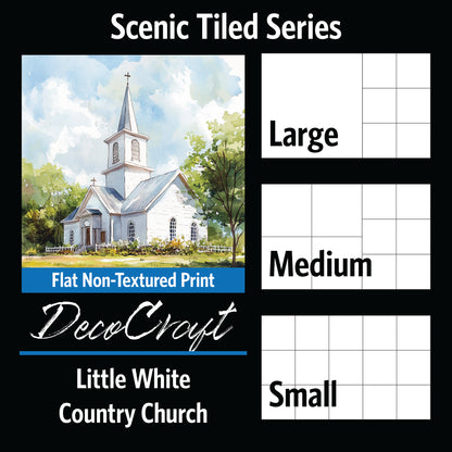 DecoCraft - Scenic Tiles Series - Little White Country Church