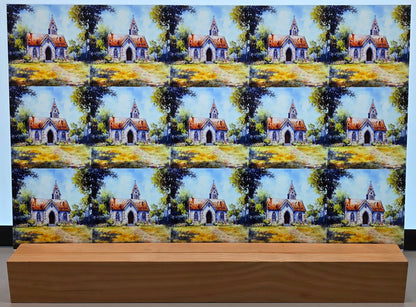 DecoCraft - Scenic Tiles Series - Stone Chapel in the Meadow