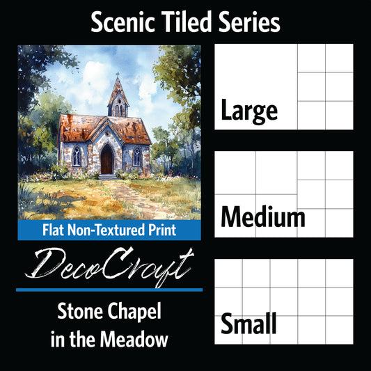 DecoCraft - Scenic Tiles Series - Stone Chapel in the Meadow