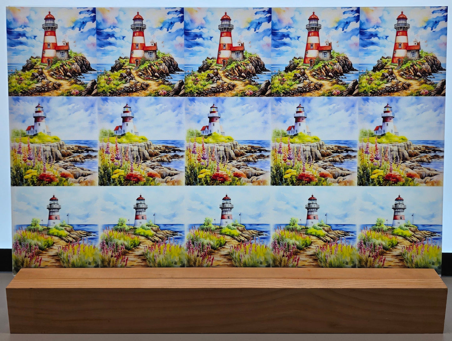 DecoCraft - Scenic Tiles Series - Watercolor Lighthouses - Harbor Light