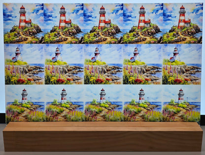 DecoCraft - Scenic Tiles Series - Watercolor Lighthouses - Harbor Light
