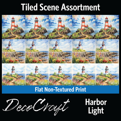 DecoCraft - Scenic Tiles Series - Watercolor Lighthouses - Harbor Light