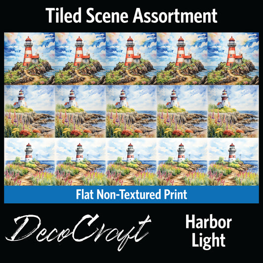 DecoCraft - Scenic Tiles Series - Watercolor Lighthouses - Harbor Light